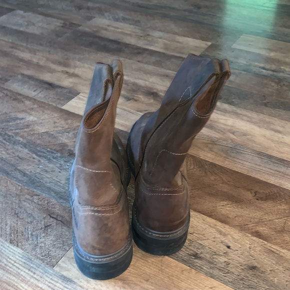 Brazos brown leather cowboy work boots size 10.5M - Picture 4 of 6
